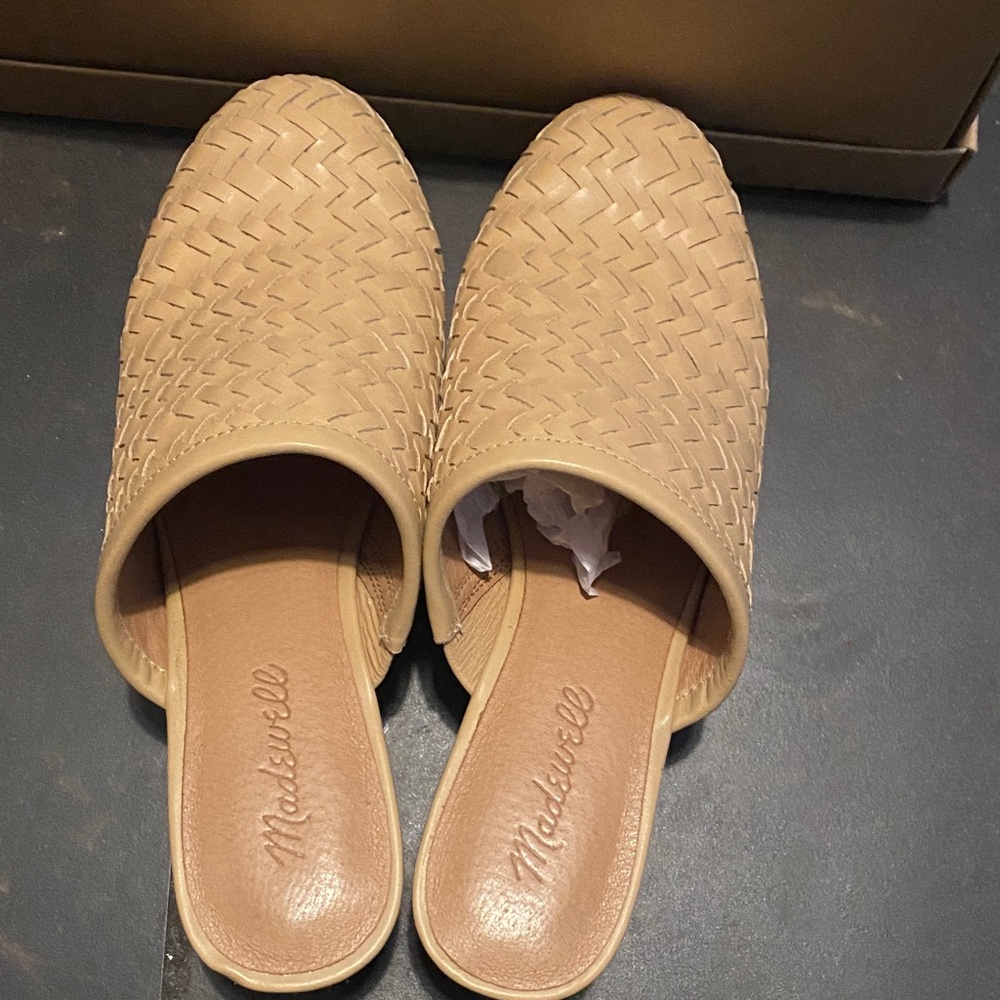 Madewell Woven Beige Mules